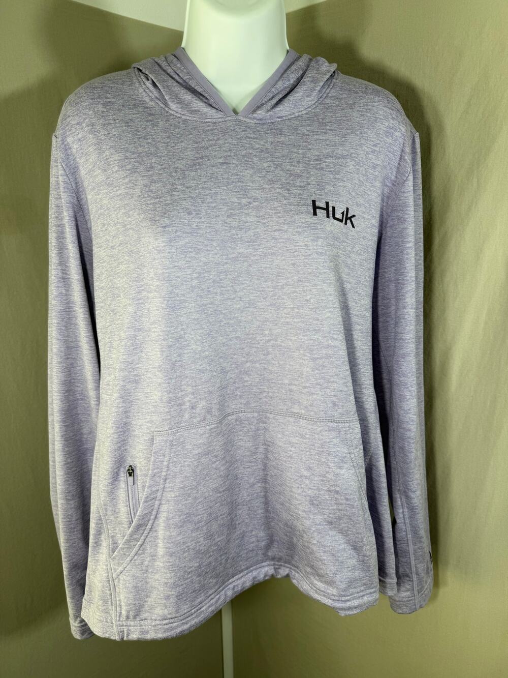 Huk Womens Coldfront+ Pullover Fishing Hoodie XL Purple Heather